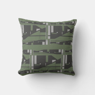 Coussin Charbon gris méditerranéen sur Olive Grandes mosaï