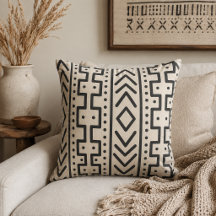 Charbon Ivoire Mudcloth Inspiré | Tribal Moderne