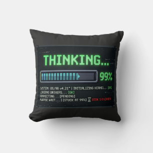 Coussin Chargement à 99 % drôle ordinateur rétro D