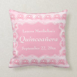 Coussin Chariots en pastel roses Quinceanera