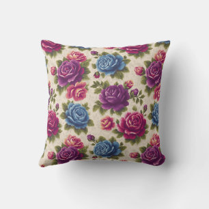 Coussin Charme Ancien Accent Botanique de Rose