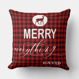 Coussin Charme Red Buffalo Holiday MERRY Tout