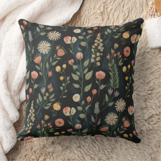 Coussin charme rustique floral de style aquarelle et vinta