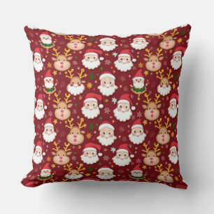 Coussin Charming Mini Père Noël et Reindeer Motif de Noël