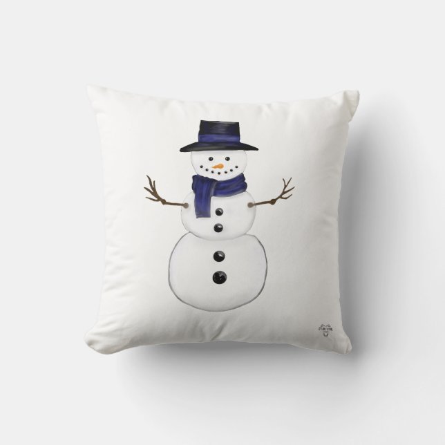Coussin Charming Snowman Throw Pillow (Recto)