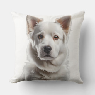 Coussin Charming White Shepherd Puppy Portrait
