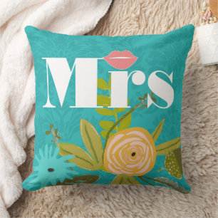 Coussin Chartreuse Mariage damassé Rose Turquoise