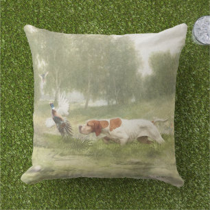 Coussin Chasse au faisan avec pointeur