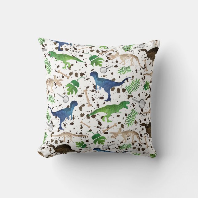 Coussin Chasse aux dinosaures ! Dinosaures sur Safari Garç (Recto)