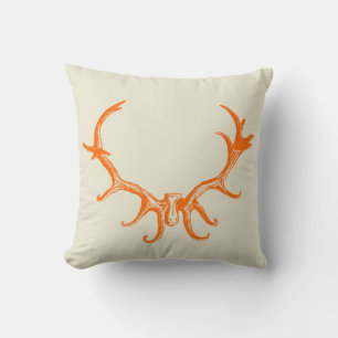 Coussin Chasse élégant Rustic Deer Antler Retro Art Stag