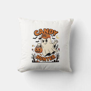 Coussin Chasseur de bonbons Halloween Fantôme Citrouille S