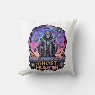 Coussin Chasseur de fantômes Faucheur Squelette Faux Fl Pu