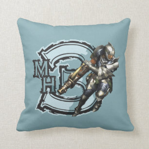 Coussin Chasseur masculin avec Bowgun, armure en acier