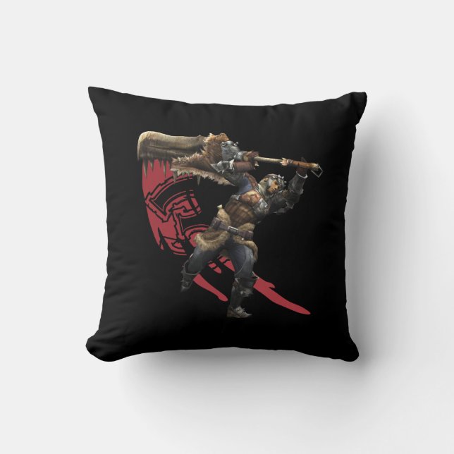 Coussin Chasseur masculin avec la grande armure d'épée et (Recto)