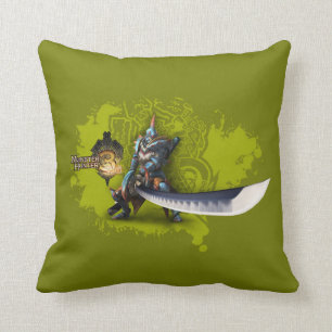 Coussin Chasseur masculin avec la longues épée et armure