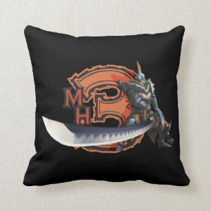 Coussin Chasseur masculin avec la longues épée et armure