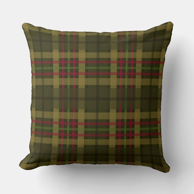 Coussin Chasseur rustique Green Plaid | Mélange et corresp (Recto)