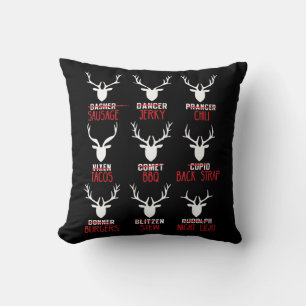 Coussin Chasseurs de cerfs de Noël amusants Tous les renne