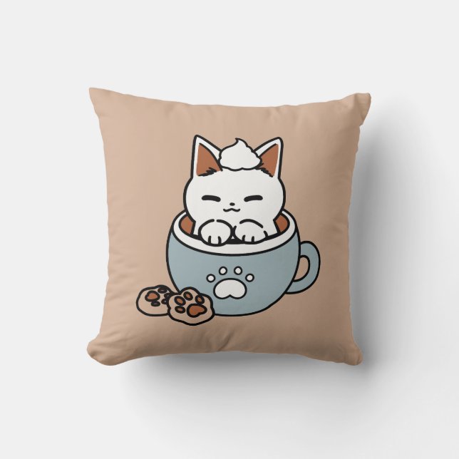 Coussin Chat adorable en Mug Conception de vacances - Chat (Recto)