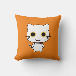 Coussin Chat anthropomorphe blanc Clipart