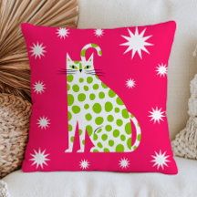 Chat Blanc aux Points Verts sur Feline Moderne Ros