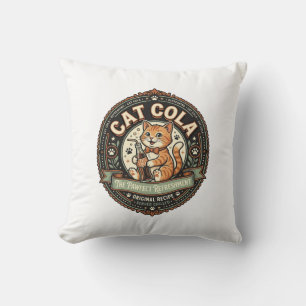 Coussin Chat Cola Chat Étiquette de Boisson Gazeuse Chat V