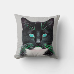 Coussin Chat cool Turquoise Eyed