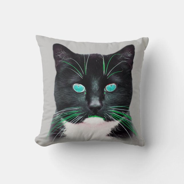 Coussin Chat cool Turquoise Eyed (Recto)