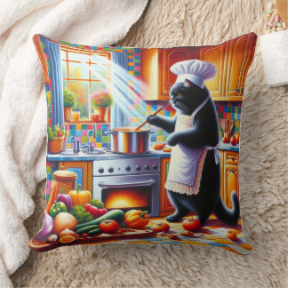 Coussin Chat dans la cuisine