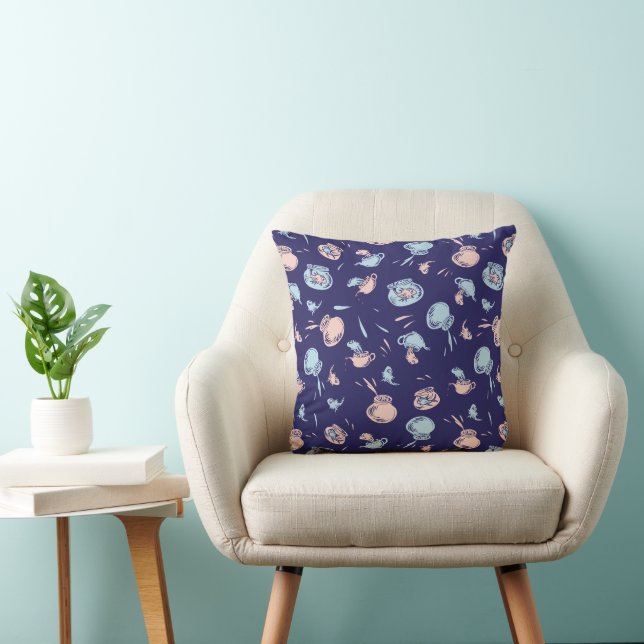 Coussin Chat dans le Chapeau | Le motif de poisson (Chaise)
