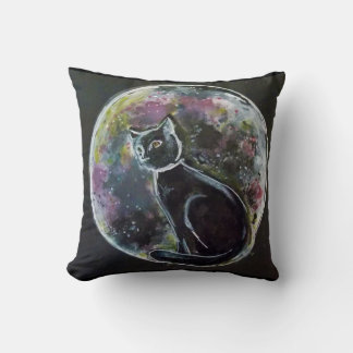 Coussin Chat dans l'oreiller à lancer de lune
