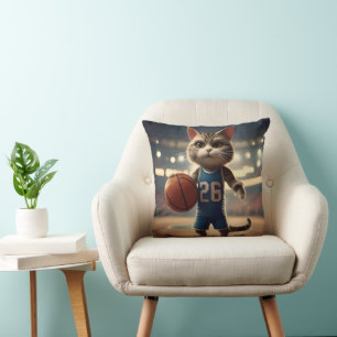 Coussin Chat de basket-ball,