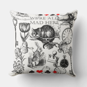 Coussin Chat de Cheshire classique alice au pays des merve