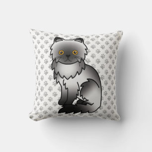 Coussin Chat de dessin animé mignon persan fumée et pattes