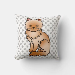 Coussin Chat de dessin animé persan rouge mignon & pattes