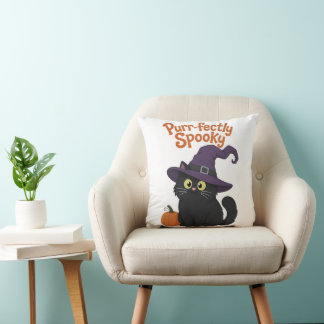 Coussin Chat de Halloween parfaitement effrayant