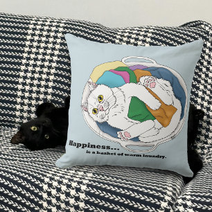 Coussin Chat de jour de blanchisserie