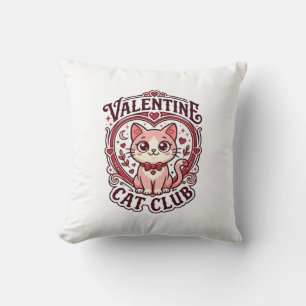 Coussin Chat de la Saint-Valentin Dessin drôle pour amateu