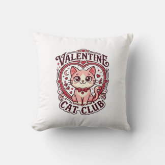Coussin Chat de la Saint-Valentin Dessin drôle pour amateu
