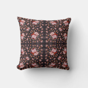 Coussin Chat de Noël avec chapeau de Père Noël