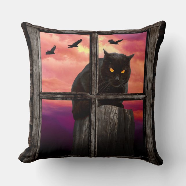 Coussin Chat d'Halloween (Recto)