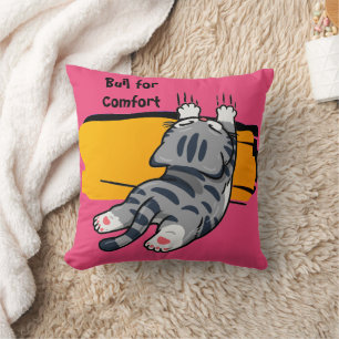 Coussin Chat Drôle, Chat Gras, Scénario Drôle, Tendance Mo