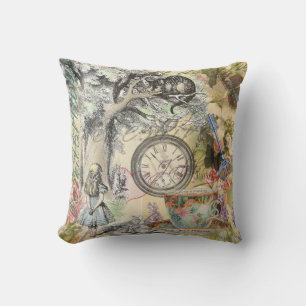 Coussin Chat du Cheshire Alice au Pays des Merveilles Clas