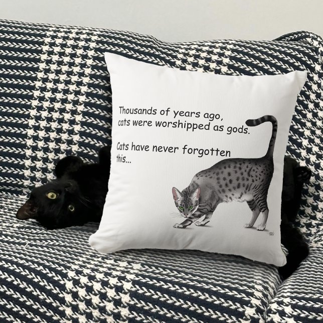 Coussin Chat égyptien Gris Tabby (Créateur téléchargé)