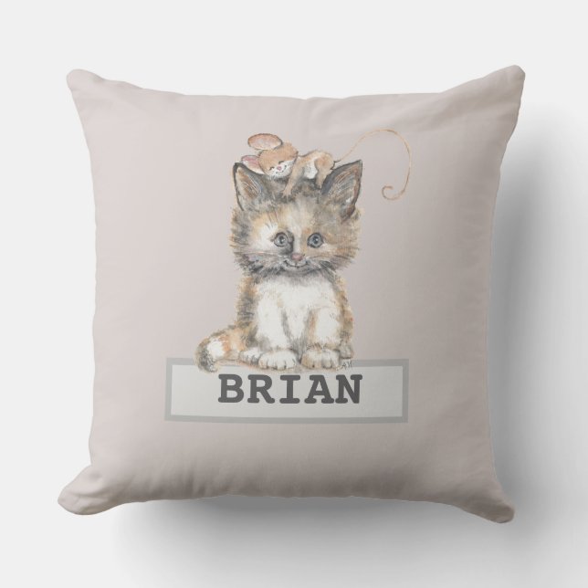 Coussin Chat et souris (Recto)