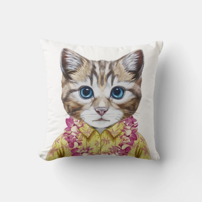 Coussin Chat hawaïen de Kitty (Recto)