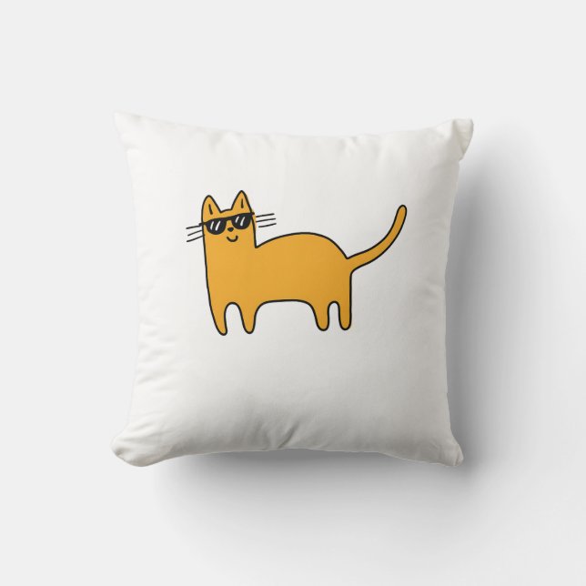 Coussin Chat Lunettes de Soleil Cool (Recto)