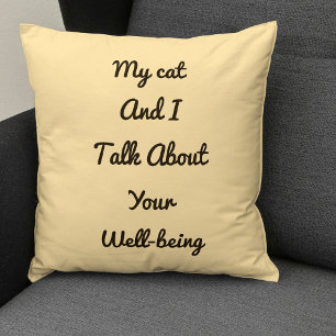 Coussin Chat Maman Cadeau Animaux Amis Besties BFF Modèle