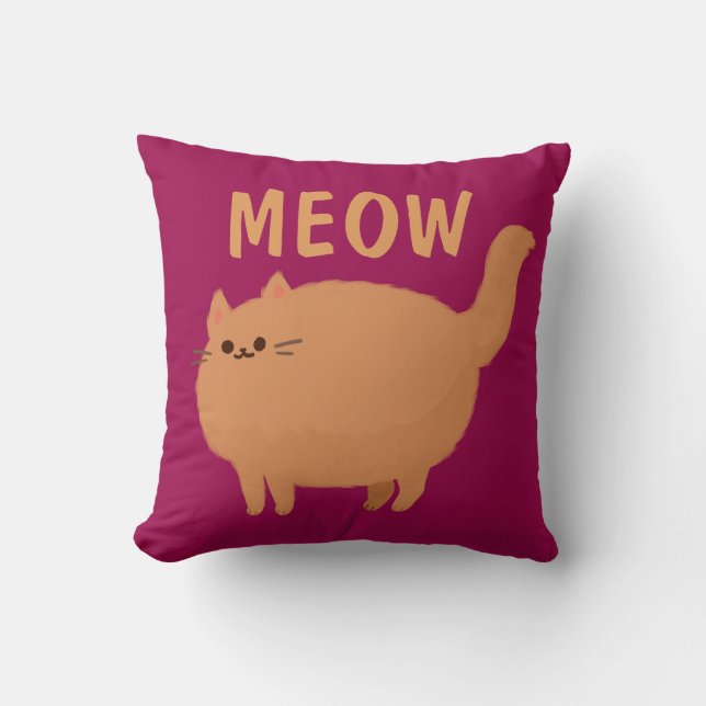 COUSSIN CHAT MEOW REVERSIBLE PAR ROSE LAIT PILOTE (Recto)