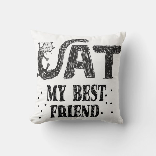 Coussin Chat Mon meilleur ami (Recto)